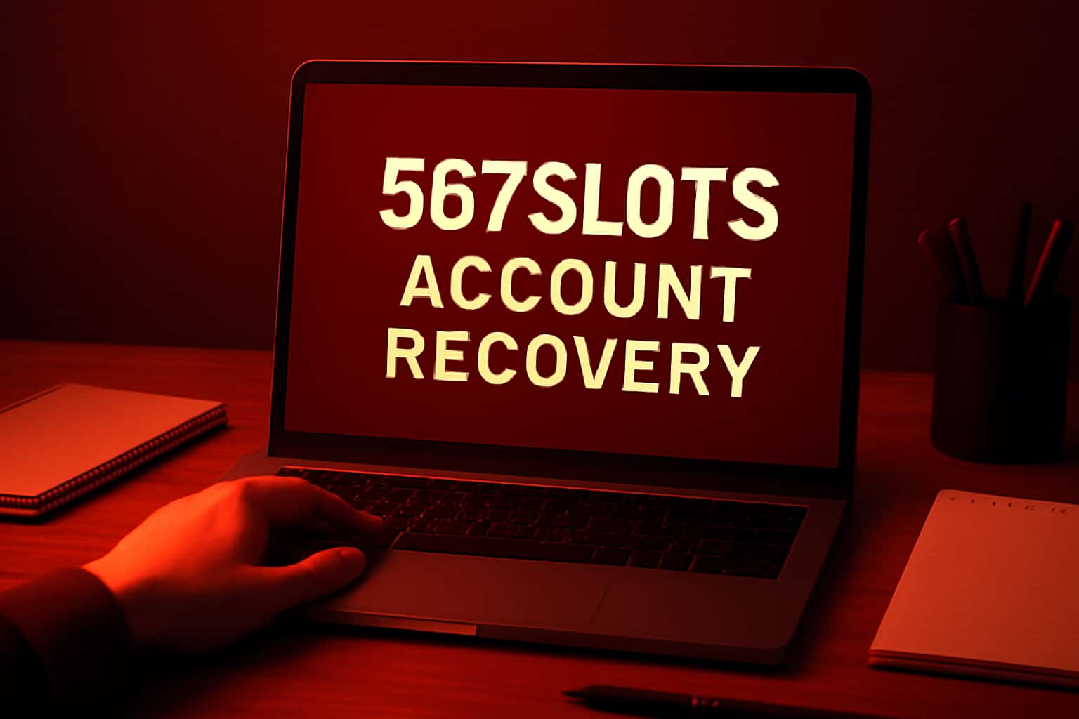 A professional illustration of 567Slots Account Recovery process with clear text.