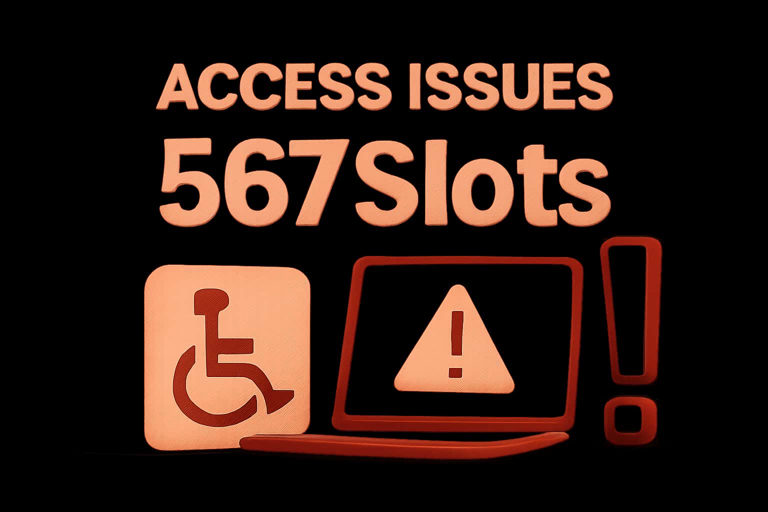 An informational scene highlighting access issues related to 567Slots.
