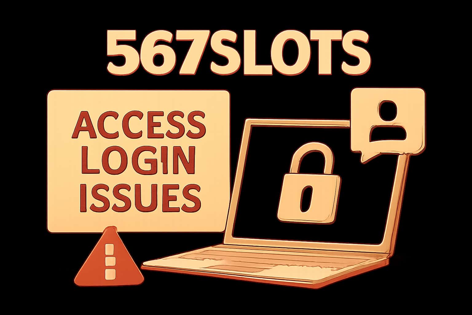 Visual representation of access login issues related to the 567Slots platform.