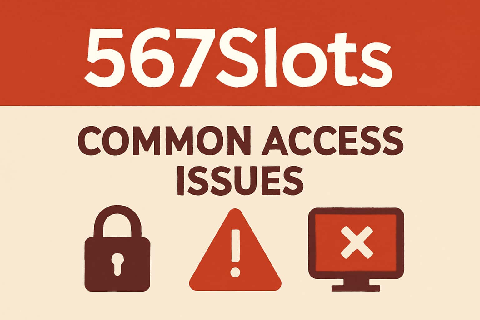 An informative scene showcasing accessibility issues related to 567Slots with the name prominently displayed.