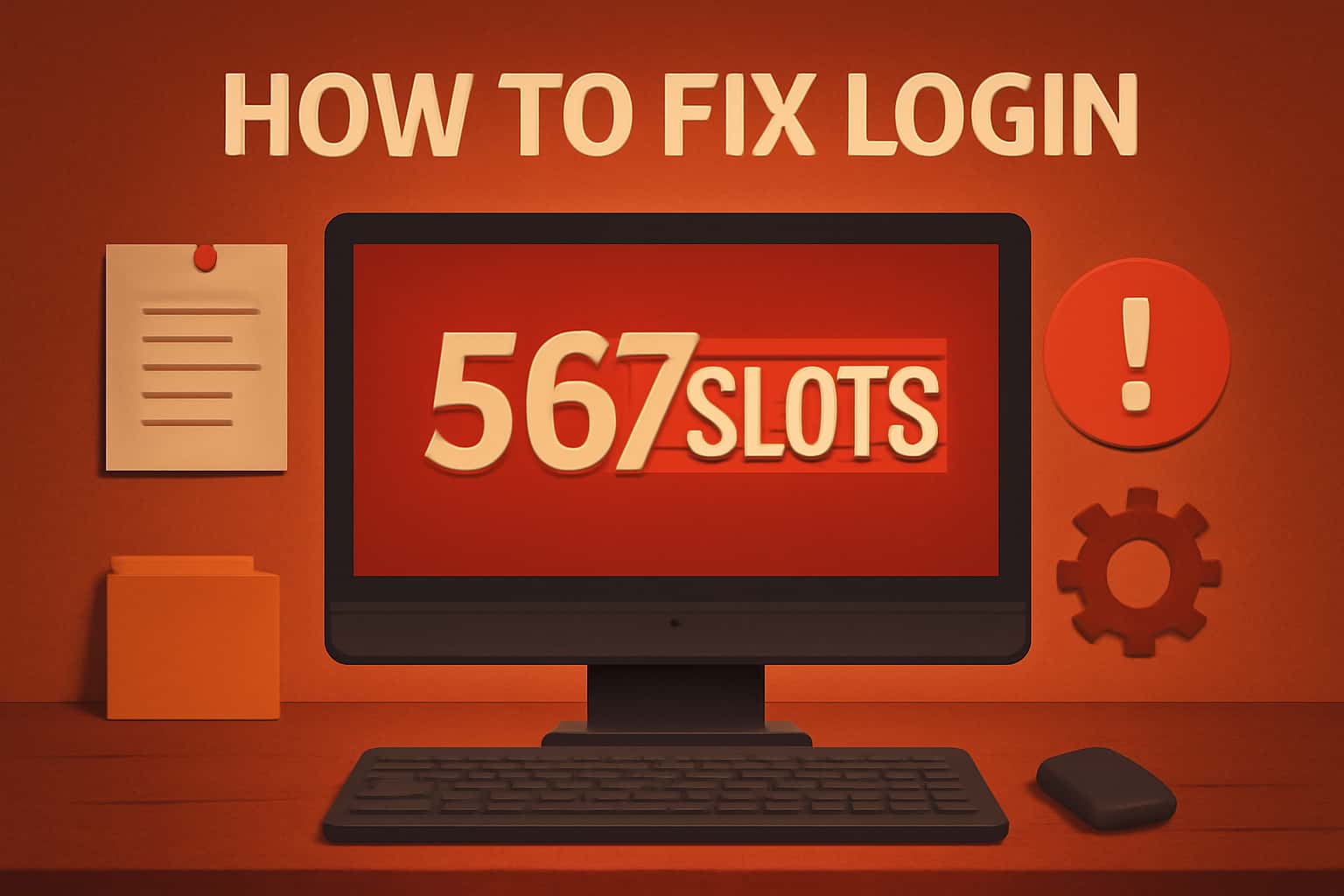 Informational graphic on resolving login issues for 567Slots