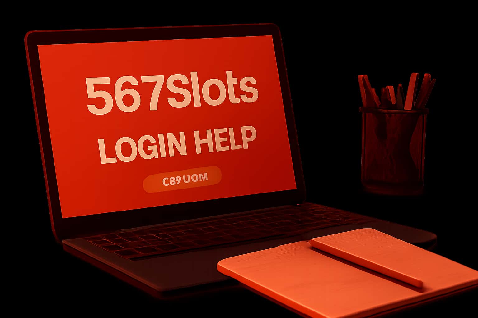 A professional illustration depicting support for accessing a 567Slots account.