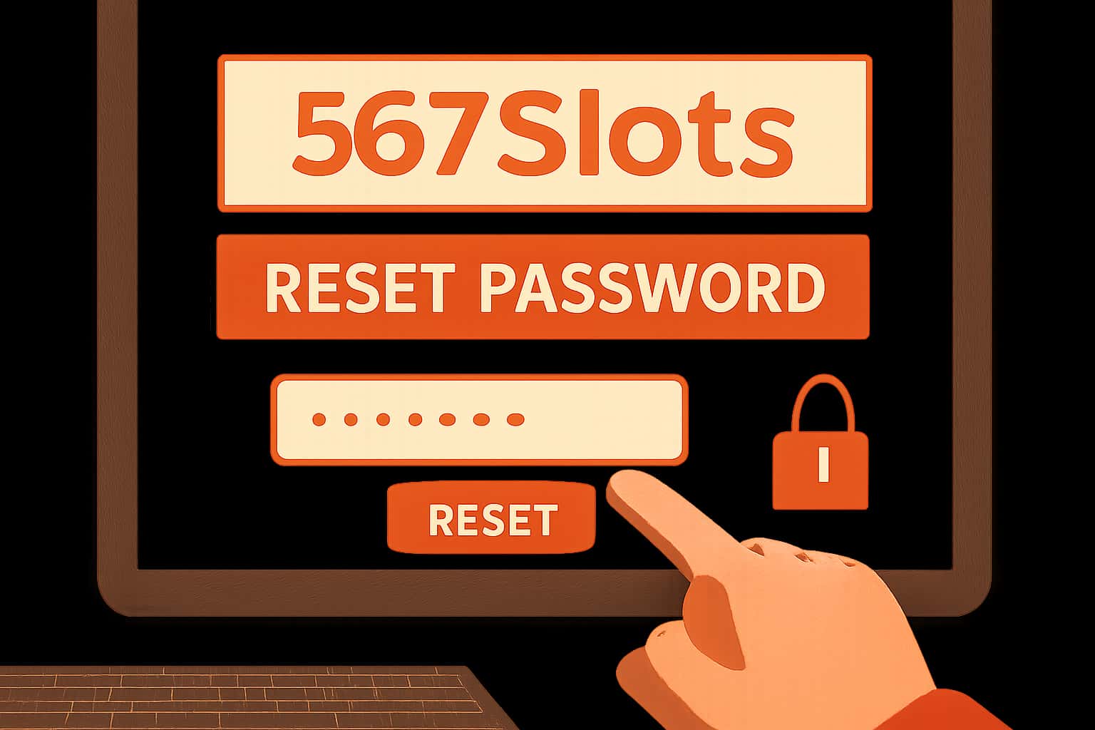 An informative visual representation about resetting password for 567Slots.