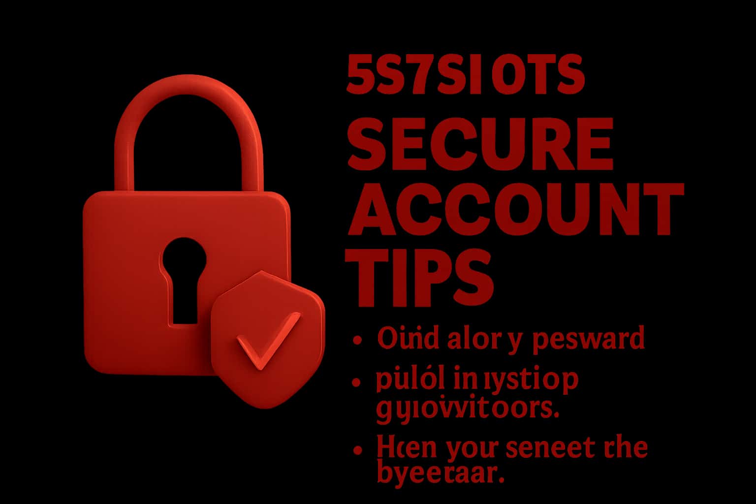 A professional graphic showcasing the importance of account security with the text '567Slots'.